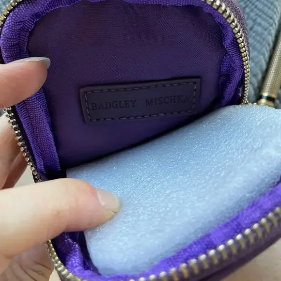 NWT Badgley Mischka Phone Case Glam Vegan Leather Plum Purple Crossbody MSRP $59 - Picture 5 of 5